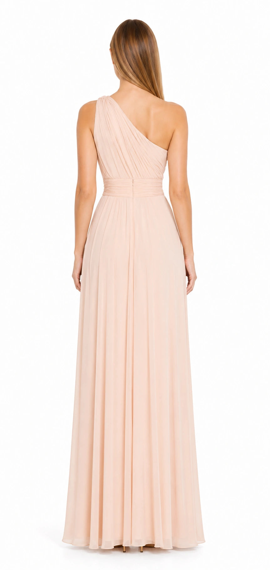 Göttliche Anmut Antikweiß Abendkleid von Douglas – Rückansicht