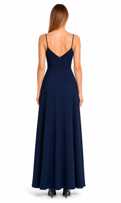 Nachtblau Tiefblau Abendkleid von Douglas – Rückansicht