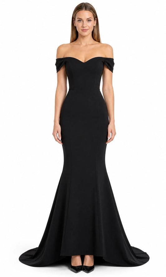 Schwarze Eleganz Schwarz Abendkleid von Douglas – Frontansicht