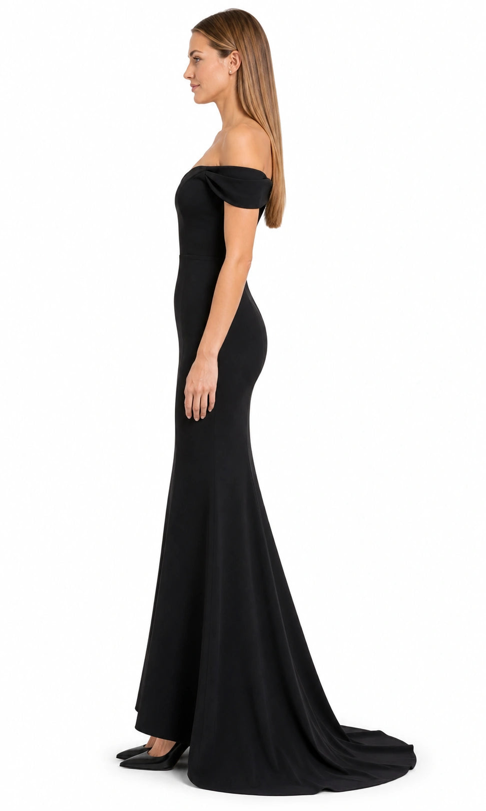 Schwarze Eleganz Schwarz Abendkleid von Douglas – Detailansicht