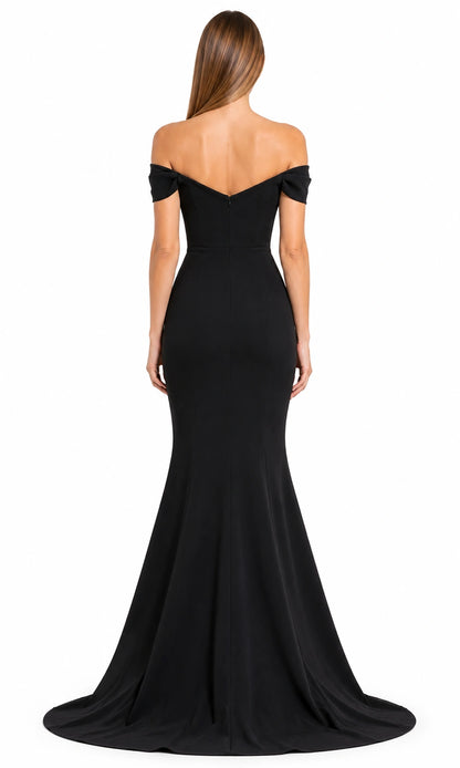 Schwarze Eleganz Schwarz Abendkleid von Douglas – Rückansicht