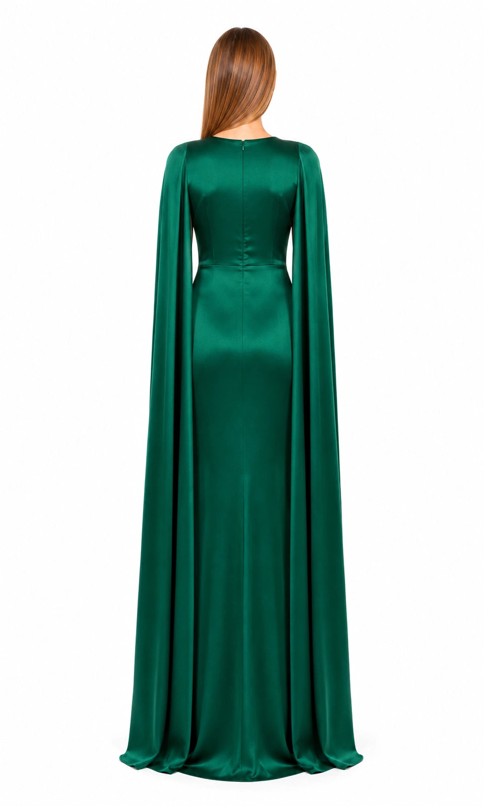 Smaragdtraum Smaragdgrün Abendkleid von Douglas – Rückansicht