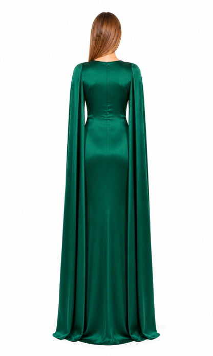 Smaragdtraum Smaragdgrün Abendkleid von Douglas – Rückansicht