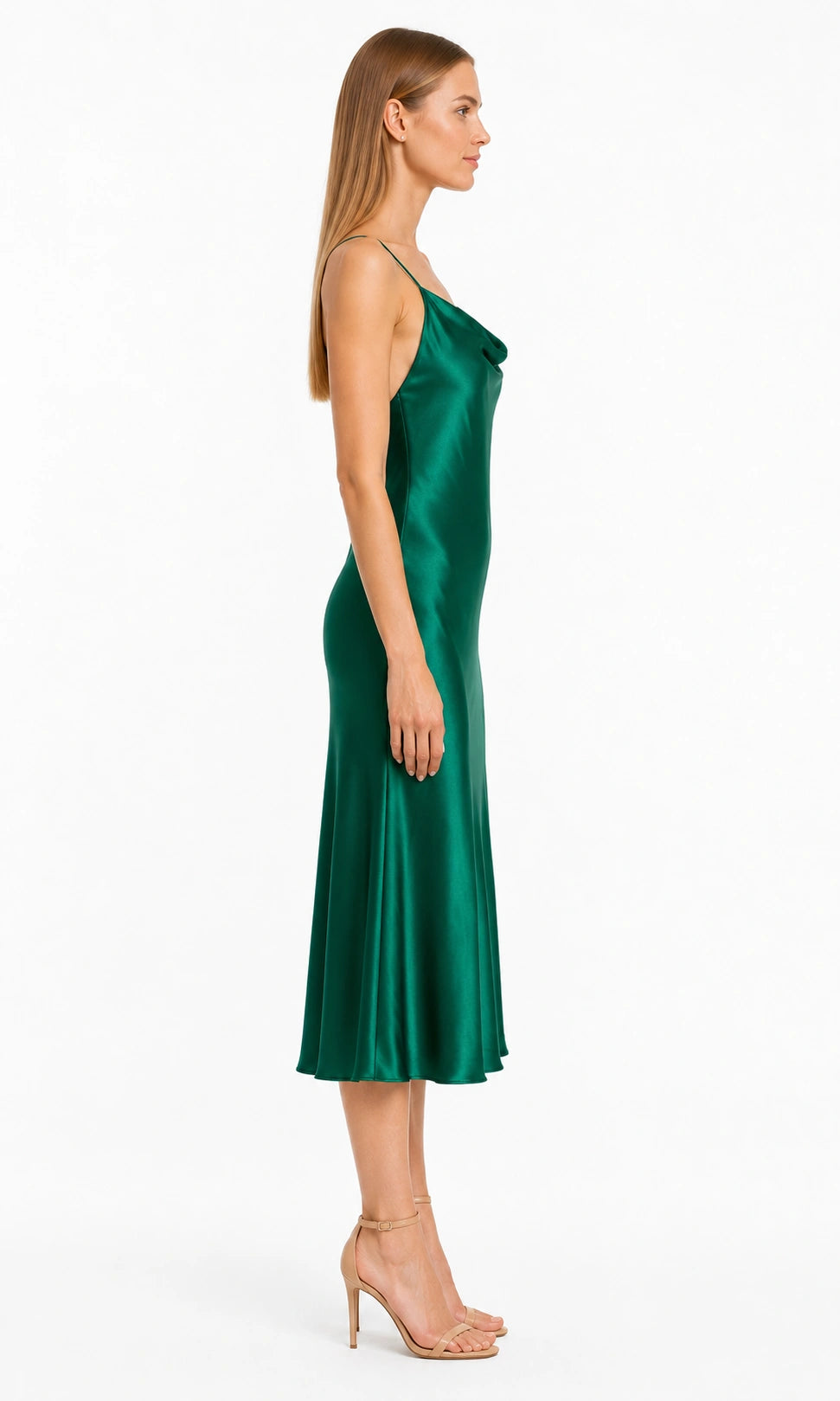 Smaragdwelle Smaragdgrün Abendkleid von Douglas – Detailansicht